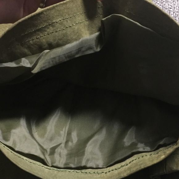 100% Leather Olive Suede Vintage Shorts 9/10 - Picture 7 of 7